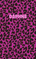 Daphne: Personalized Pink Leopard Print Notebook (Animal Skin Pattern). College Ruled (Lined) Journal for Notes, Diary, Journaling. Wild Cat Theme Design wi
