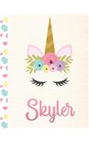 Skyler: 2020. Personalized Weekly Unicorn Planner For Girls. 8.5x11 Week Per Page 2020 Planner/Diary With Pink Name