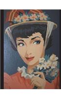 Composition Book Journal: : Vintage Paint-By-Number Pbn, Mid Century Lady of Paris, Eiffel Tower Motif Cover, Wide Ruled Paper, 150 Blank Lined Sheets, 9-3/4 X 7-1/2.