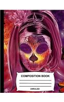 Composition Book Unruled: Blank Sketch Paper - Sketchbook for kids, Drawing Notebook for school - Gothic Butterflies Sugar Skull