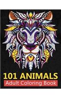 101 Animals Adult Coloring Book