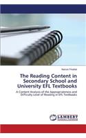 The Reading Content in Secondary School and University EFL Textbooks