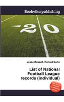 List of National Football League Records (Individual)
