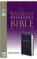 KJV, Reference Bible, Giant Print, Personal Size, Bonded Leather, Navy, Indexed, Red Letter Edition