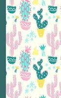 Notebook: College Ruled Composition Book with Colorful Cactus Pattern Cover Design