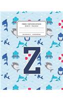 Primary Composition Notebook Grades K-2 Story Journal Z: Shark Animal Pattern Primary Composition Book Letter Z Personalized Lined Draw and Write Handwriting Paper Picture Space and Dashed Midline Notebook