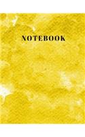 Notebook: College Ruled Notebooks for School - Yellow Watercolor - 120 Pages - Large (8.5 x 11 inches) Lined Notebook Journal(5 School Notebooks)