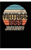 Vintage 1969 January: Blank Lined Journal for Your Retro Friend. 6x9 Inches, 100 Pages.