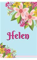 Helen Personalized Blank Lined Journal Notebook