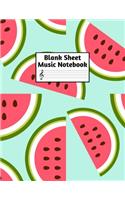 Blank Sheet Music Notebook: Easy Blank Staff Manuscript Book Large 8.5 X 11 Inches Musician Paper Wide 12 Staves Per Page for Piano, Flute, Violin, Guitar, Trumpet, Drums, Cell