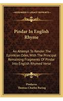 Pindar in English Rhyme