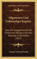 Allgemeines Und Vollstandiges Register