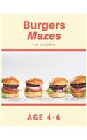 Burger Mazes For Children Age 4-6