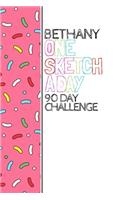 Bethany: Personalized colorful sprinkles sketchbook with name: One sketch a day for 90 days challenge
