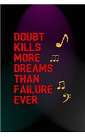 Doubt Kills More Dreams Than Failure Ever: Notebook Journal Composition Blank Lined Diary Notepad 120 Pages Paperback Blue And Purple Light Actor