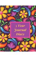 5 Year Journal Diary: A five year memoir, five year journal One line a Day Journal, five year memory journal, 8.5x11 Diary, Dated and Lined Book, Paisley Theme