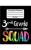 3rd Grade Squad: Rainbow Wide Ruled Composition Notebook