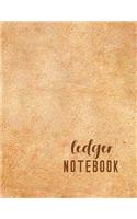 Ledger Notebook: 6 Column Accounting Ledger Book For Bookkeeping - The Record Keeping Journal - Leather Style Edition