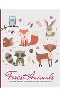 Forest Animals Stress Relief Coloring Book For Adults