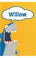 Willow: Personalized Shark Writting Journal, Notebook, Diary, for Kids 120 Pages 6x9