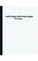 Half Graph Half Lined Paper 200 Pages