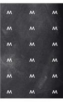 Monogram M Journal Personalized Monogram Pattern Custom Letter M Chalkboard