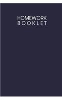 Homework Booklet: Booklet for children + pupils + students - Design: Dark Blue