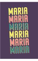 Maria Journal: Lined Journal / Notebook - Personalized Name Maria Gift - Vintage Typography - 120 Pages For Writing And Note Taking