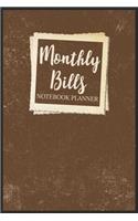 Monthly Bill Notebook Planner