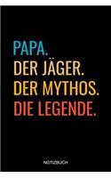 Papa Der Jäger Der Mythos Die Legende Notizbuch: Liniertes Notizbuch - Lustiges Jäger Jagd Reh Vatertagsgeschenk für Väter Vatertag Männer Tochter Sohn Geschenkidee