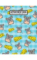 Mouse Appointment Book: Undated Hourly Appointment Book - Weekly 7AM - 10PM with 15 Minute Intervals - Large 8.5 x 11