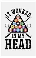 It Worked In My Head: Billiards Lined Notebook, Journal, Organizer, Diary, Composition Notebook, Gifts for Billiards and Pool Players