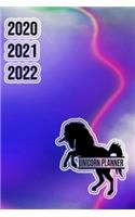 2020 2021 2022 Unicorn Planner: Colorful DatedUnicorn Weekly Planner Compact Handy Journal Notebook 7.44" x 9.69" 173 pages