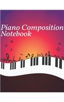 Piano Composition Notebook: Blank Music Note Sheets KIDS Piano - Music Notes Design Cover - Piano Cover Design(2 Vol)
