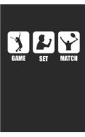 Game Set Match: Notizbuch für Tennisspieler Notebook Tennis Journal 6x9 liniert