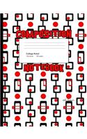 Mod Circles Squares Composition Notebook