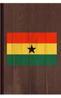 Ghana Flag Journal Notebook: Blank Lined Ruled for Writing 6x9 110 Pages