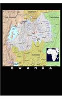 Modern Day Color Map of Rwanda in Africa Journal