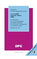 List of MAK and BAT Values: Maximum Concentrations and Biological Tolerance Values at the Workplace(Report 44 MAK & BAT Values)
