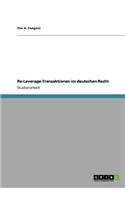Re-Leverage-Transaktionen im deutschen Recht