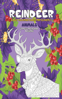 Adult Coloring Books for Elderly - Animals - Stress Relieving Designs - Reindeer