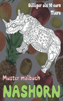 Muster Malbuch - Billiger als 10 Euro - Tiere - Nashorn