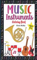 Music Instruments Coloring Book for Kids Ages 4-8