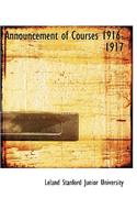 Announcement of Courses 1916-1917