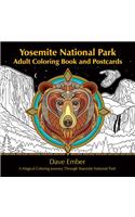 Yosemite National Park Adult Coloring Book and Postcards