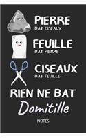 Rien ne bat Domitille - Notes: Noms Personnalisé Carnet de notes / Journal pour les filles et les femmes. Kawaii Pierre Feuille Ciseaux jeu de mots. Fournitures scolaires, premier