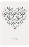 Notebook: Bicycle notebook Gift for cyclists, bike, Fixie Bike, mountain bike and racing bike fans, children, teenagers, women and men