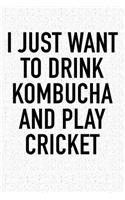 I Just Want to Drink Kombucha and Play Cricket: A 6x9 Inch Matte Softcover Diary Notebook with 120 Blank Lined Pages and a Funny Sports Fanatic Cover Slogan