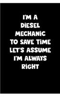 Diesel Mechanic Notebook - Diesel Mechanic Diary - Diesel Mechanic Journal - Funny Gift for Diesel Mechanic