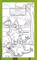 Primary Composition Notebook Handwriting Story Paper: Stegosaurus Dinosaur Cover to Colour - 60 Practice Writing Sheets - K-2 Grades School Book - 60 Dotted Mid-Line With Picture Frame - Dinosaurs Pages